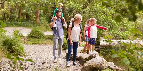 Family enjoying a summer holiday in the UK