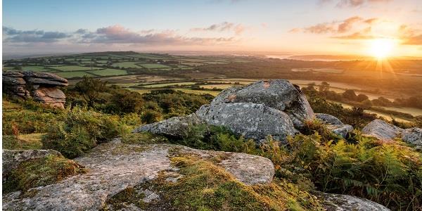 Stunning sunset over the beautiful wild and untamed Bodmin Moor